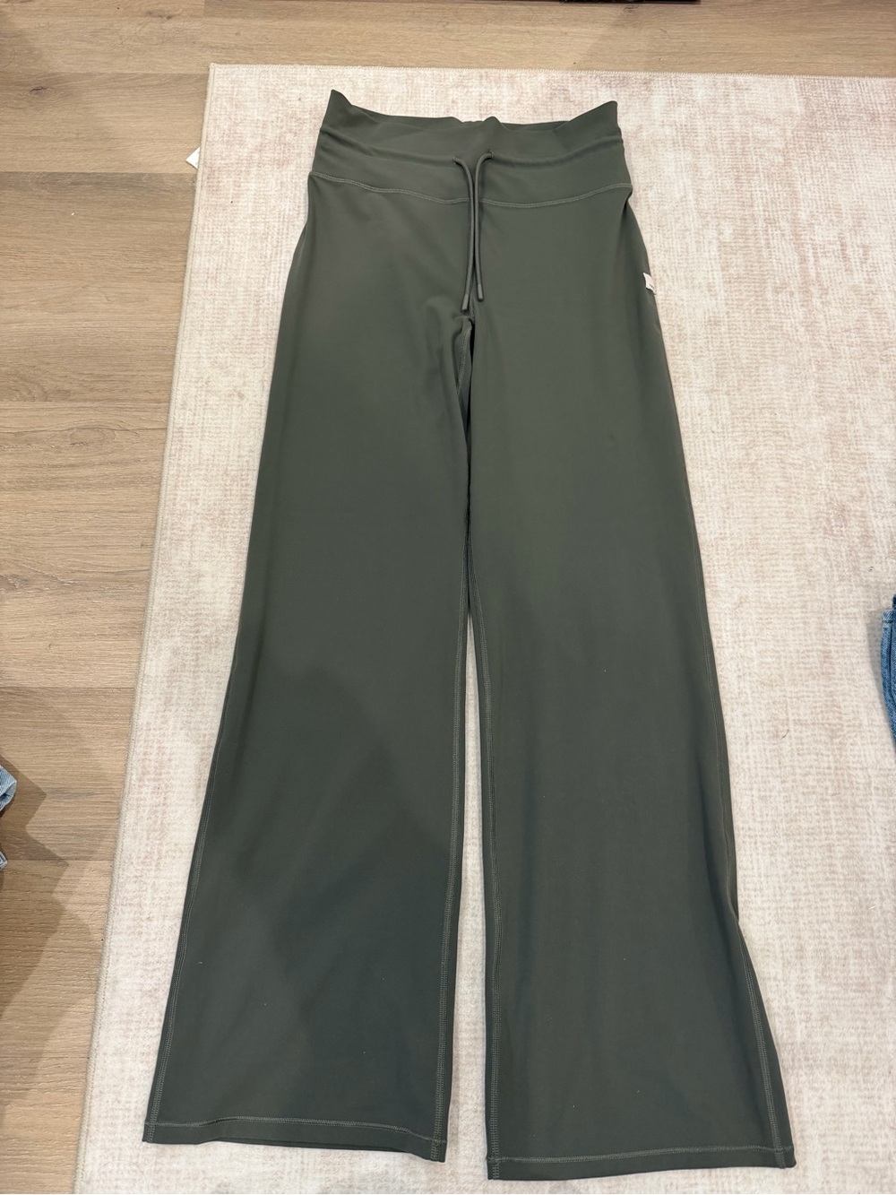 Vuori Wide-Leg Drawstring Pants — Olive